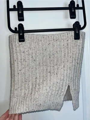 Universal Thread Ribbed Oatmeal Pop Fleck Cable Knit Neck Snood+Mini Skirt Cozy thumbnail 6