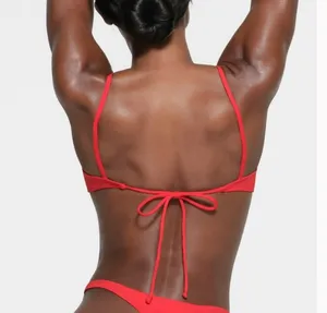 SKIMS Bikini Top Micro Scoop Swim Ruby thumbnail 3