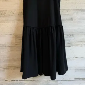 NWT Susana Monaco Drop Waist Ruffle Mini Dress XS Black 0321SUPD00791 Sleeveless thumbnail 5
