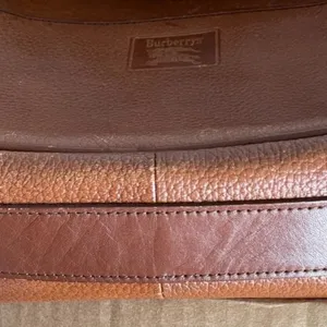 Burberrys Haymarket Scalloped leather crossbody bag Nova check lining Vintage thumbnail 2