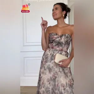 Lulu's Most Beautiful Day Ivory Floral Strapless Watercolor Floral Maxi Dress thumbnail 5