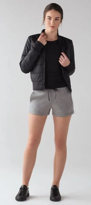 Lululemon NTS Short (3") Heathered Medium‎ Grey / Black Size 2 thumbnail 1
