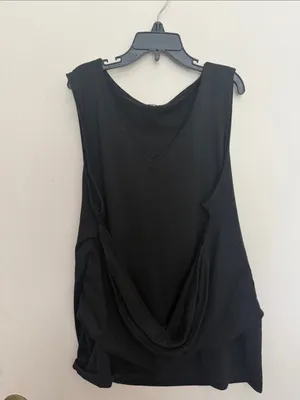 Black Women's Sleeveless Draped Tank Top,maternity top thumbnail 5