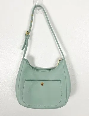 STONE MOUNTAIN Green Soft Leather Adjustable Strap Zipper Closure Shoulder Bag thumbnail 1