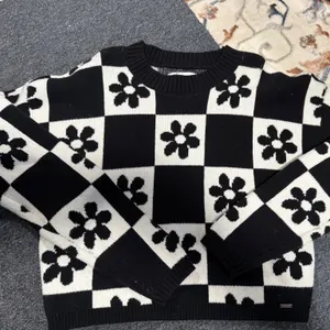 Hollister Black and White Knit Sweater thumbnail 1