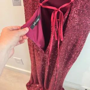 Jump Apparel Wine Red Sequin Lace Up Corset Back Formal Prom Gown Dress Sz 11/12 thumbnail 8
