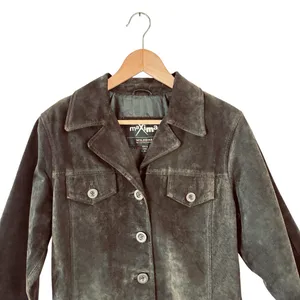 Wilson’s Leather Maxima Brown Suede Leather Jacket Women’s Size M Button Front thumbnail 4