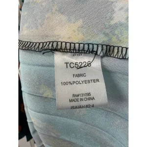 Kosmios Women Teal Orange Abstract Digital Print Pleated Midi Skirt TC5226 Large thumbnail 7