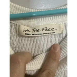 EUC‎ Free People Rainbow Dreams Sweater Thermal Knit Balloon Sleeve Oversized S thumbnail 5