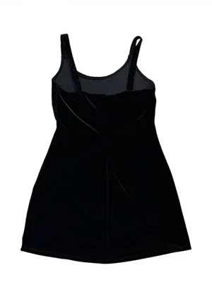 Vintage 90s Timing USA Black Velvet & Textured Lace Bustier Mini Dress Medium thumbnail 7