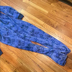 Disney Stitch Blue Hooded Onesie sleepwear size M 8-10 thumbnail 3