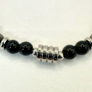 Picasso Jasper and obsidian beaded necklace Black thumbnail 9