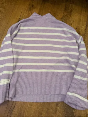 Purple and white striped sweater thumbnail 1