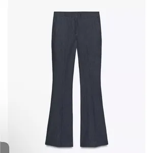 Zara NWT blue denim jeans style dark denim pants thumbnail 8