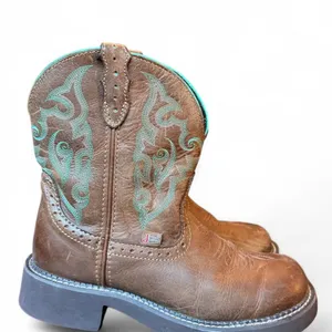 Justin Gypsy Women’s Western Cowboy Boots Brown Turquoise Leather Size 7.5 B thumbnail 3