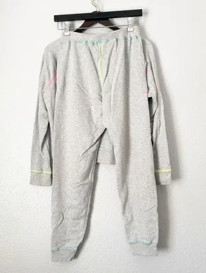 RAILS Theo Top & Devon Bottom Neon Heather Gray Sweat Set XS thumbnail 4
