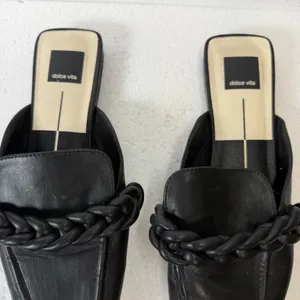 Dolce Vita Givony Braided Mules Slides Women's 10M Black Square Top thumbnail 7