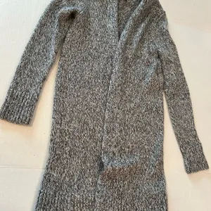Apt. 9 Silver/Gray Knit Sweater long sleeve open front Holiday sparkle size M thumbnail 6