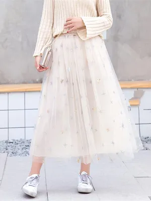 Tulle Skirt Sheer Mesh Midi Length.. thumbnail 3
