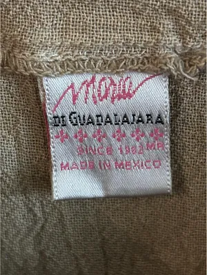 NWT Maria De Guadalajara Asymmetric Hem Cotton Tunic Blouse Tan Small Boho thumbnail 5