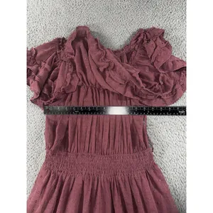Babydoll Dress Women Large‎ Tiered Ruffle Textured Boho Coquette thumbnail 3