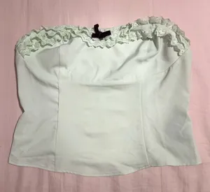 Urban Outfitters Kimchi Blue light green bow bustier top thumbnail 1