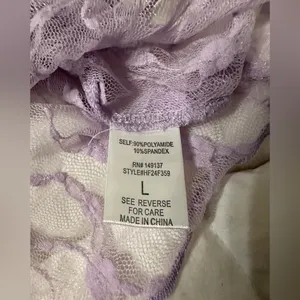Hyfve Lace Short Sleeve Cropped Top in Lavender - NWOT - Size L thumbnail 8