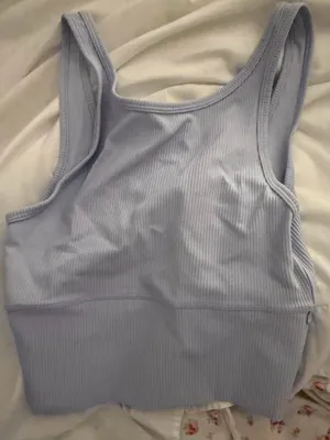 lululemon athletica Ribbed Crop Tank in Light Blue thumbnail 2