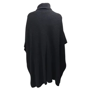& Other Stories Women's Black Turtleneck Knit Poncho Shrug Sweater Top Size S thumbnail 2