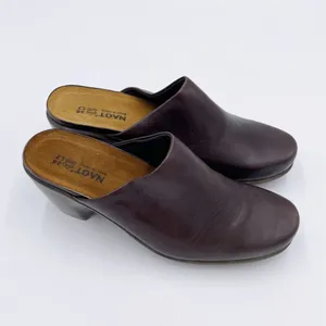 NAOT Eden Dream Leather Mule Clog Women's Size 38 US 7 Deep Brown Purple Boho thumbnail 3