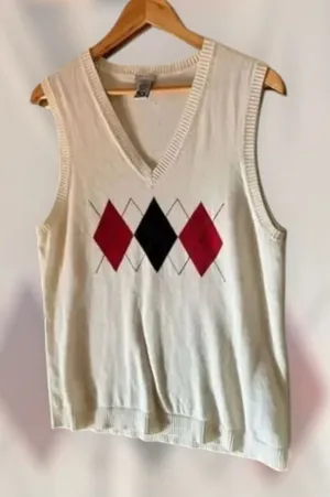 Izod Golf V Neck Sweater White Large thumbnail 1