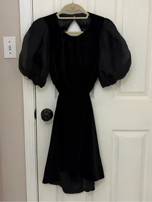 BARDOT Kiah Mini Puff Sleeve Backless Velvet Mini Dress thumbnail 12