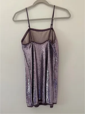 Free People Whimsical Romantic Summer Time to Shine sequins mini dress size xs thumbnail 4