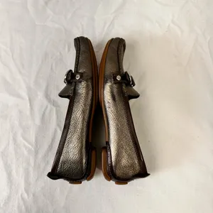 Coach Women’s Shoes Leather Loafers Size 7 M Gunmetal Gray Metallic Pebbled thumbnail 13