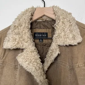 VTG 90s y2k Braetan Women Sherpa Lined Corduroy Jacket‎ Large Brown Western Boho thumbnail 2