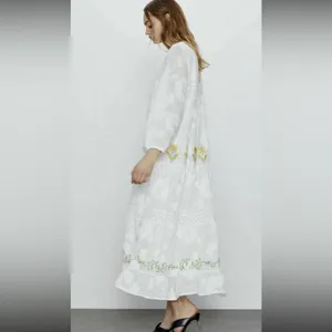 Zara Crochet Embroidered Dress Maxi‎ Bloggers Fav thumbnail 6