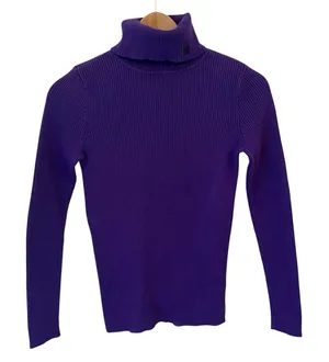 Lauren Ralph Lauren Turtleneck Sweater Women‎ XS Ribbed Purple thumbnail 1
