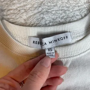 REBECCA MINKOFF XS Extra Small White‎ Puff Shoulder Crewneck Sweatshirt Sweater thumbnail 2