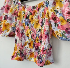 NWT Buddy Love Billie Smocked Puff Sleeve Top sz M thumbnail 8