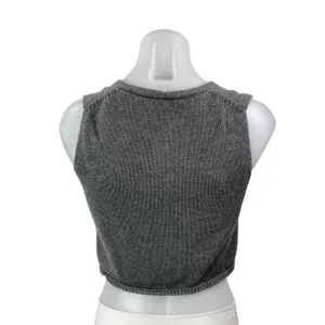 Aritzia Wilfred Basque Women's Gray Sleeveless Knit Cropped Sweater Vest Top S thumbnail 3