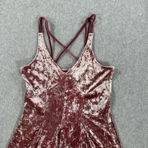 American Eagle Outfitters Crushed Velvet Strappy Mini Dress Size XXS Purple thumbnail 2