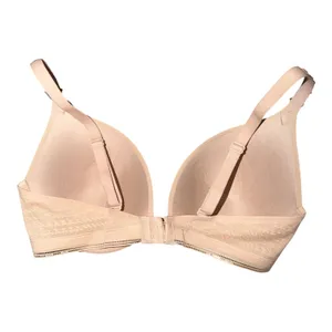 Simone Perele Muse Triangle Plunge Beige Bra, Size 34D Tan thumbnail 3