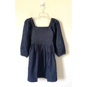 J. Crew Puff Sleeve Denim Mini Dress Denim Blue Size XXS NEW thumbnail 2
