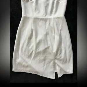 Lulus Party for Two Ivory‎ Asymmetrical Bodycon Mini Dress White Size Medium thumbnail 3