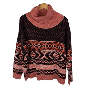Wrangler Retro Southwestern Turtleneck Sweater Large Boho‎ Aztec Western Cozy thumbnail 2