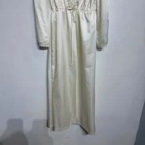 Barbizon Boutique Ivory Satin Lace Trim Maxi Robe Nightgown Y2K Bridal Sz M thumbnail 5