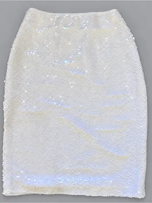 Abercrombie & Fitch White Sequin Side Slit Pencil Skirt XXS Petite NWT cocktail thumbnail 4