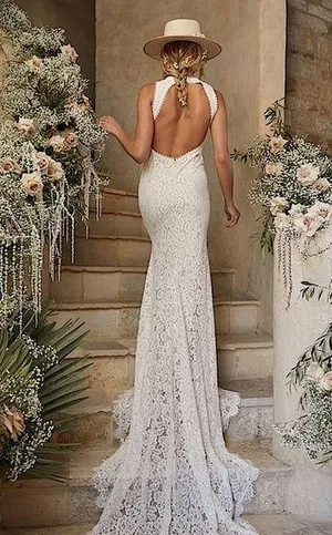 Lulu’s Love Everlasting White Floral Lace Mermaid Dress Brand New Size Medium thumbnail 1