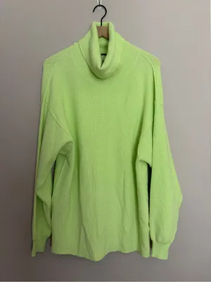 Free People Softly Structured Lime Green Turtleneck XS thumbnail 2