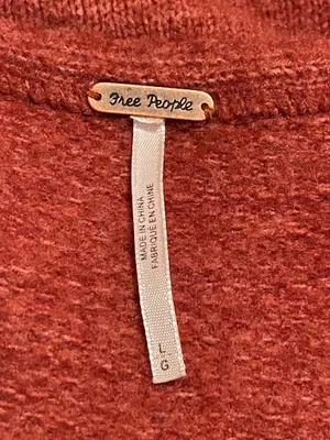 Free People Sweater Oversized Knit V-Neck. Size L thumbnail 10